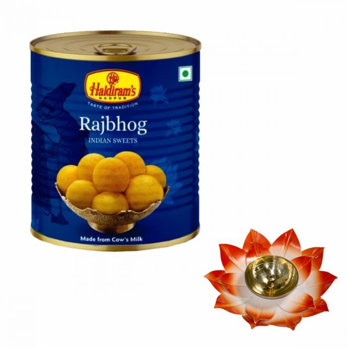 Rajbhog (1kg) with Large Diya main product photo