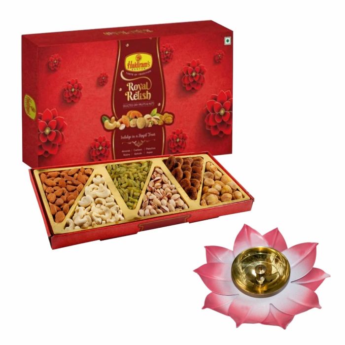 Royal Relish Fancy Dry Fruits with Medium Diya main product photo