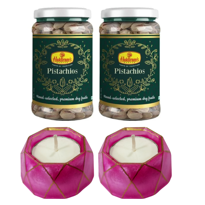 Pistachios (Pack of 2) with 2 Small Diya main product photo
