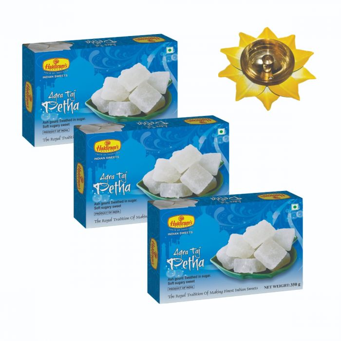 Agra Taj Petha Pack of 3 (350 g x 3) with Small Diya main product photo