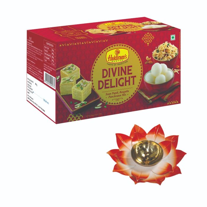 Divine Delight Diwali Gift Box with Large Diya main product photo