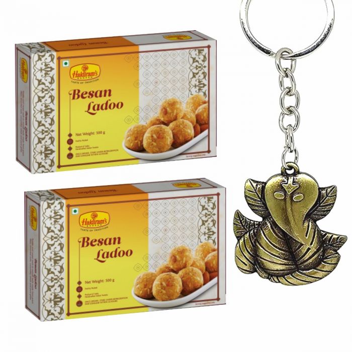 Besan Ladoo 500 g Pack of 2 (500 x 2) With Ganesha Keychain main product photo
