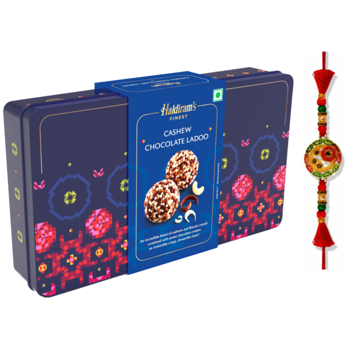Cashew Crunchy Chocolate Ladoo (250 g) With Premium Rakhi main product photo