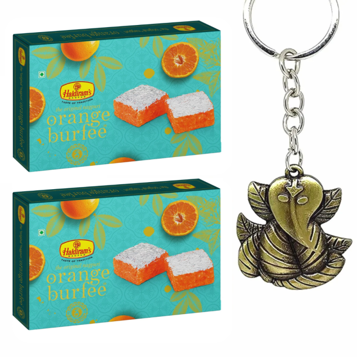 Orange Burfee 500 g (Pack Of 2) With Ganesha Keychain main product photo