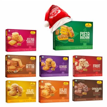 All Cookies Combo (250gm X 8 Variants), With Christmas Cap