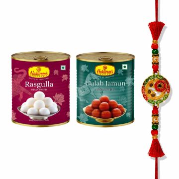 Rasgulla and Gulab JamunTinCombo Pack1kg* 2 With Premium Rakhi 