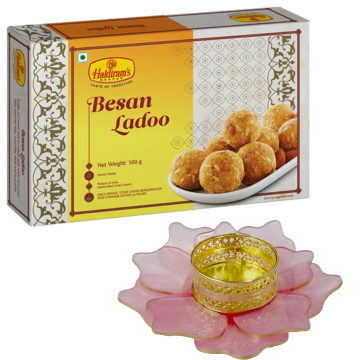 Besan Ladoo 500 g with Medium Diya 