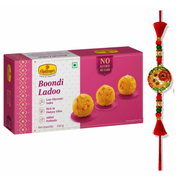Boondi Ladoo-No Added Sugar (250 g) with Premium Rakhi