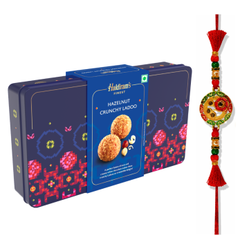 Hazelnut Crunchy Ladoo (250 g) With  Premium Rakhi