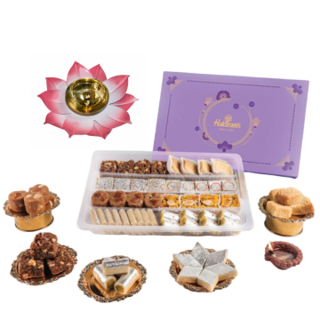 ROYAL TREATS with Medium Diya-Metal