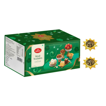 Royal Treasures Diwali Gift Box with 2 Small Diya 