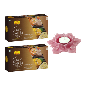 Soan Cake Multi Flavour Pack of 2 (400 g x 2) with Large Diya
