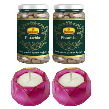 Pistachios (Pack of 2) with 2 Small Diya 