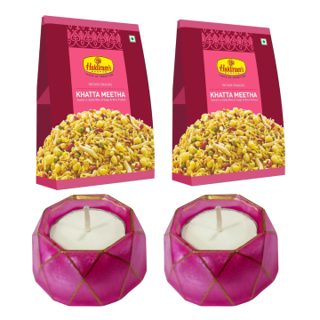 Khatta Meetha Pack of 2 (200 g x 2) with 2 Small Diya 