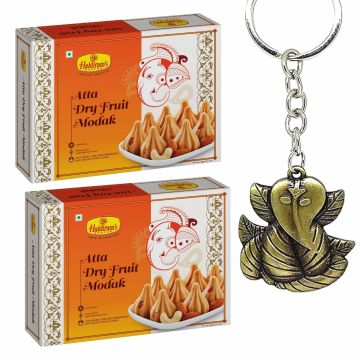 Aata Dry Fruits Modak + Ganeshji Keychain