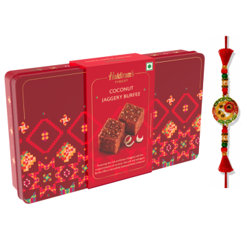 Coconut Jaggery Burfee (250 g) With  Premium Rakhi
