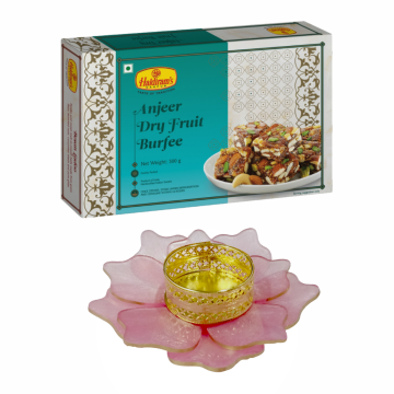 Anjeer Dry Fruit Burfee (500 g ) with Medium Diya 
