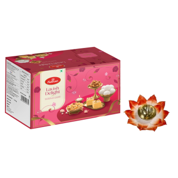 Lavish Delight Diwali Gift Box with Large Diya 