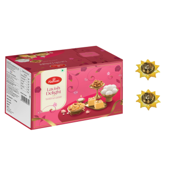 Lavish Delight Diwali Gift Box with 2 Small Diya 