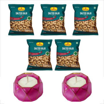 Salted Kaju Pack of 5 (35g x 5) with 2 Small Diya 