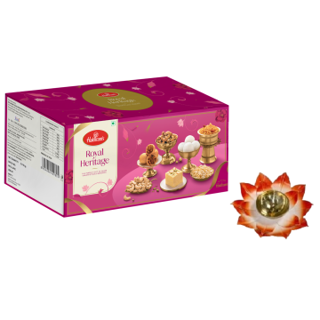 Royal Heritage Diwali Gift Box with Large Diya