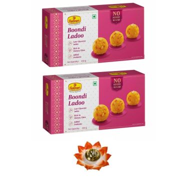 Boondi Ladoo-No Added Sugar (250 gms) Pack of 2- With Large Diya