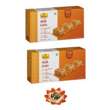Milk Cake -No Added Sugar (250 gms) Pack of 2- With Large Diya