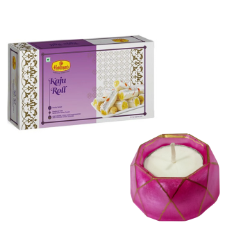 Kaju Roll (500 g) with Small Diya 