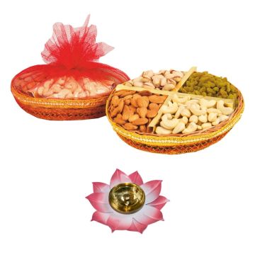 Fancy Dry Fruits Tokni (B1) with Medium Diya