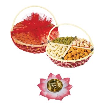 Fancy Dry Fruits Tokni (A1) with Medium Diya