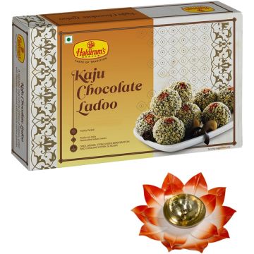 Kaju Chocolate Laddu (500 g) with Large Diya