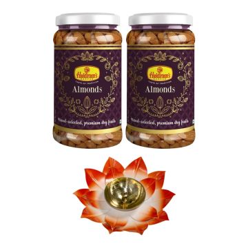 Almond Jar Pack of 2 (250g x 2) with Large Diya 